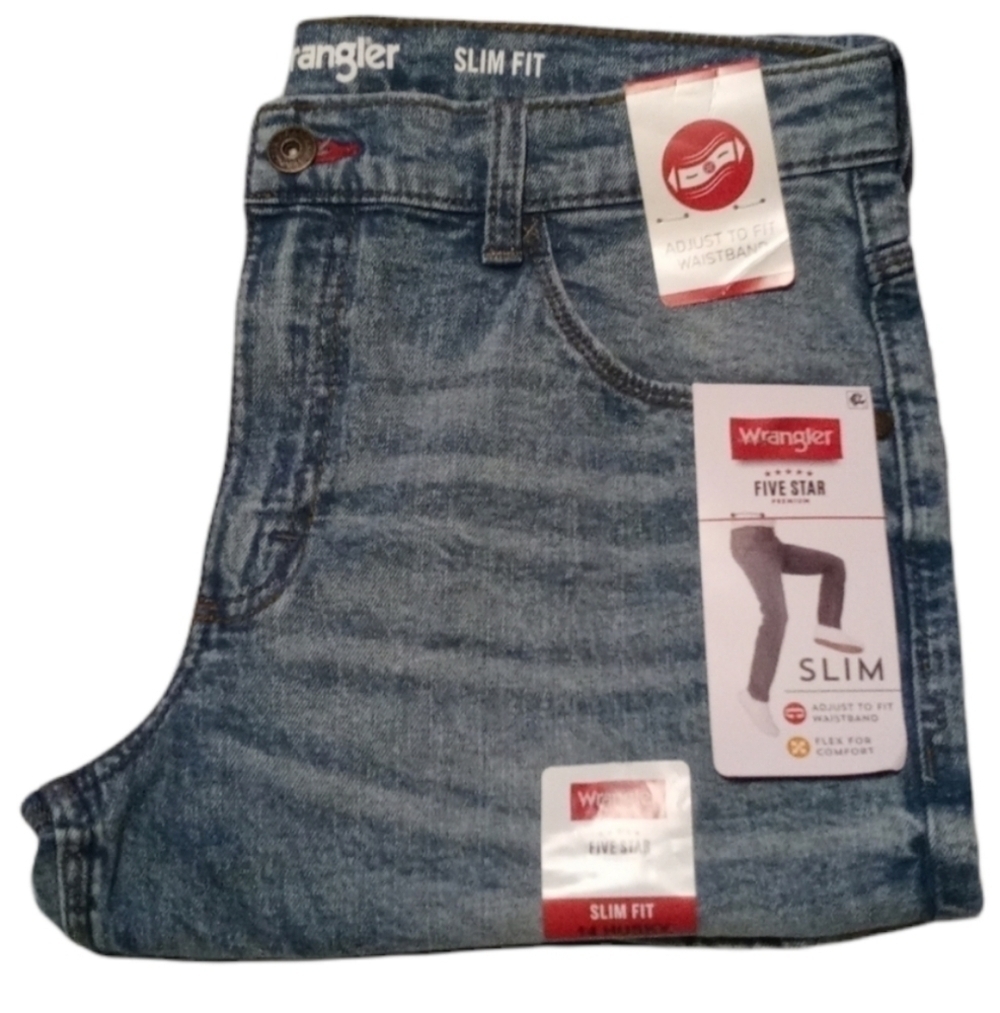 NWT wrangler 14 huskey slim fit blue jeans